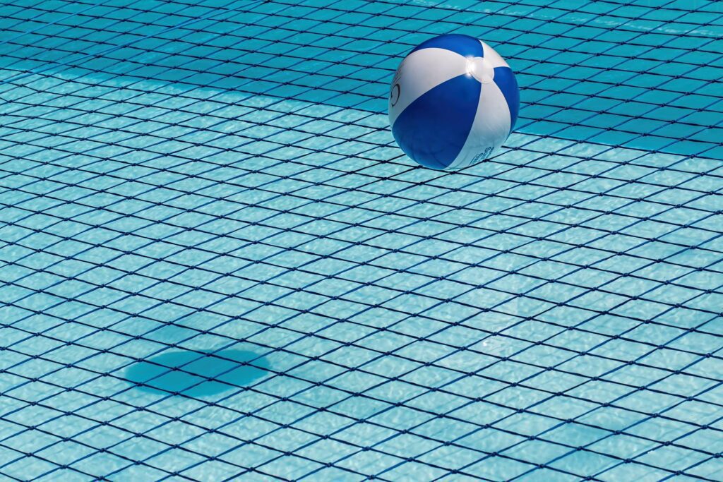 swimming pool and beach ball chlorine
