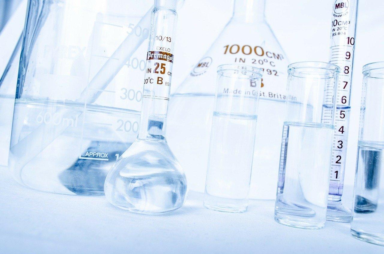 laboratory beakers chemical acid