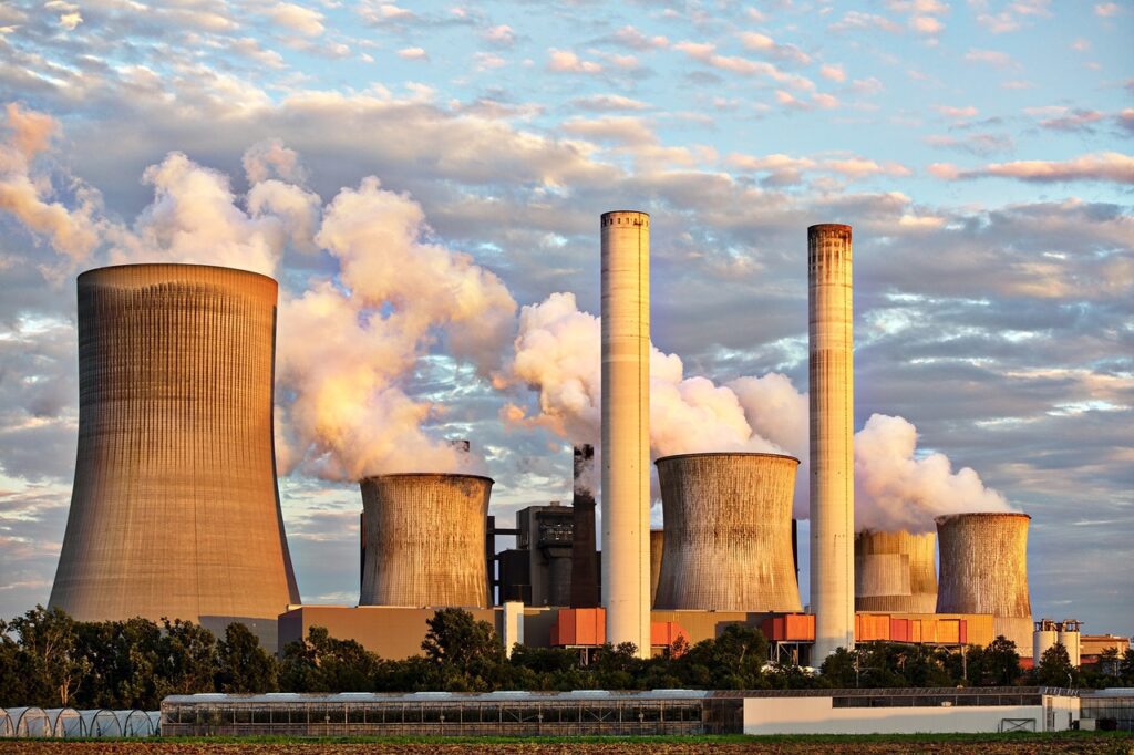 cooling towers at water treatment plant