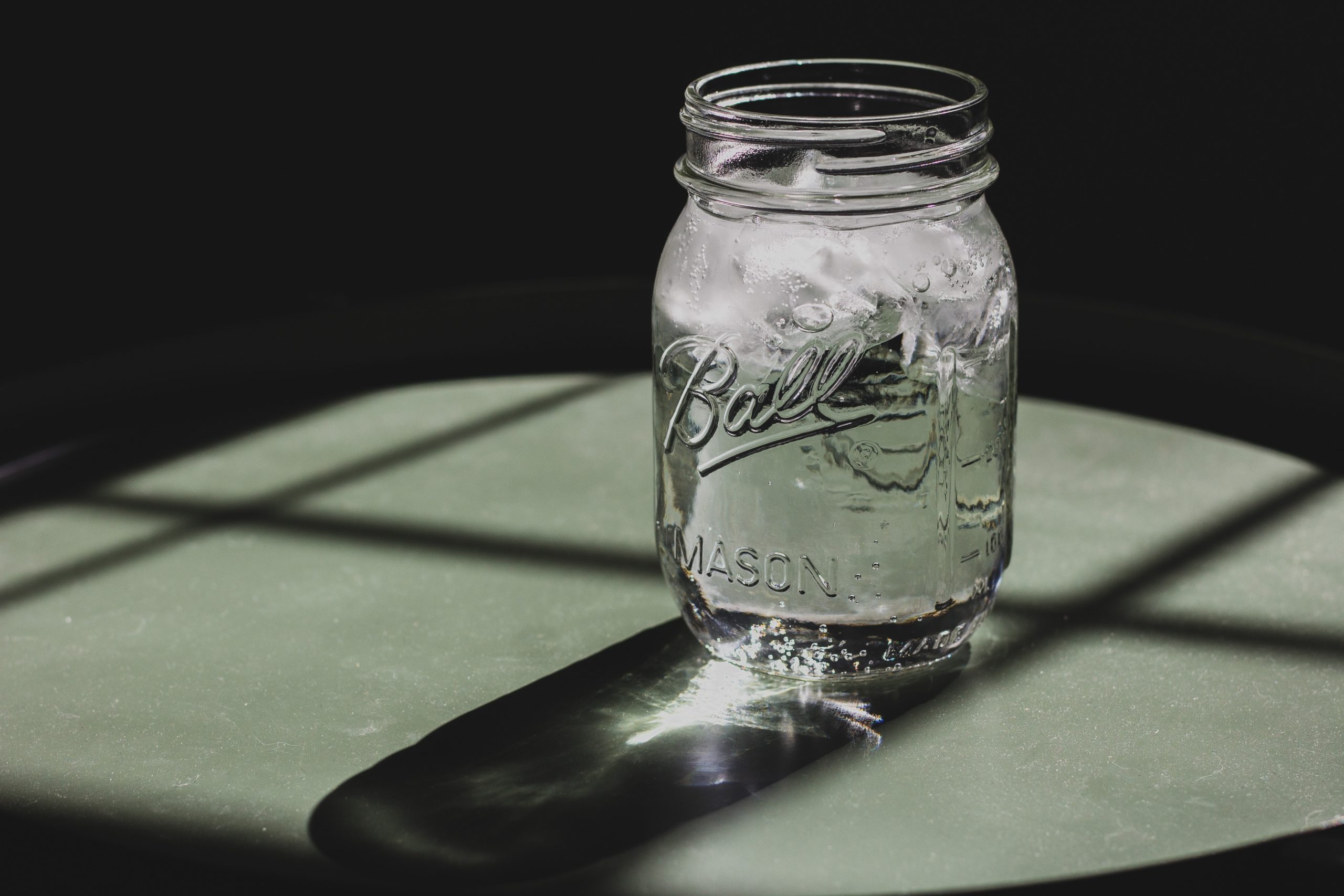 Glass Jars Drinking Water